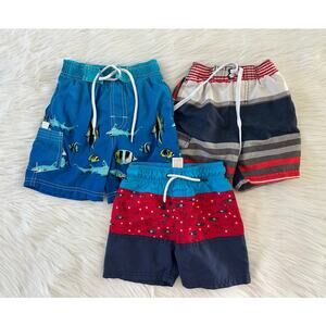 Toddler Boy Bundle Swim Shorts Trunks Cat & Jack Utobia Okaku Surf Size 3T 2T
